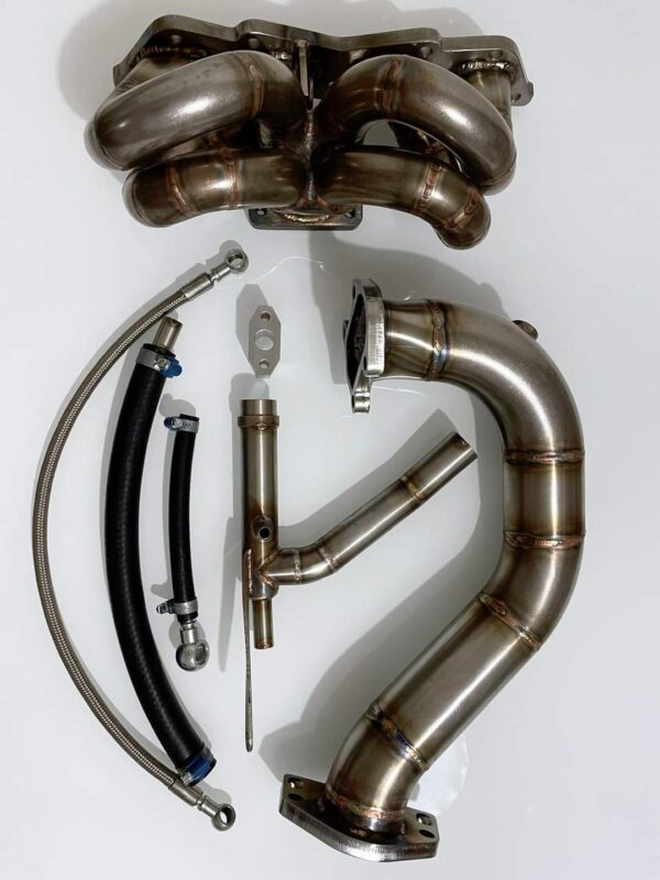 KIT collettori cuore + tubo acqua + downpipe 1446/TD04/GBC Abarth Nuova Lele Marmitte